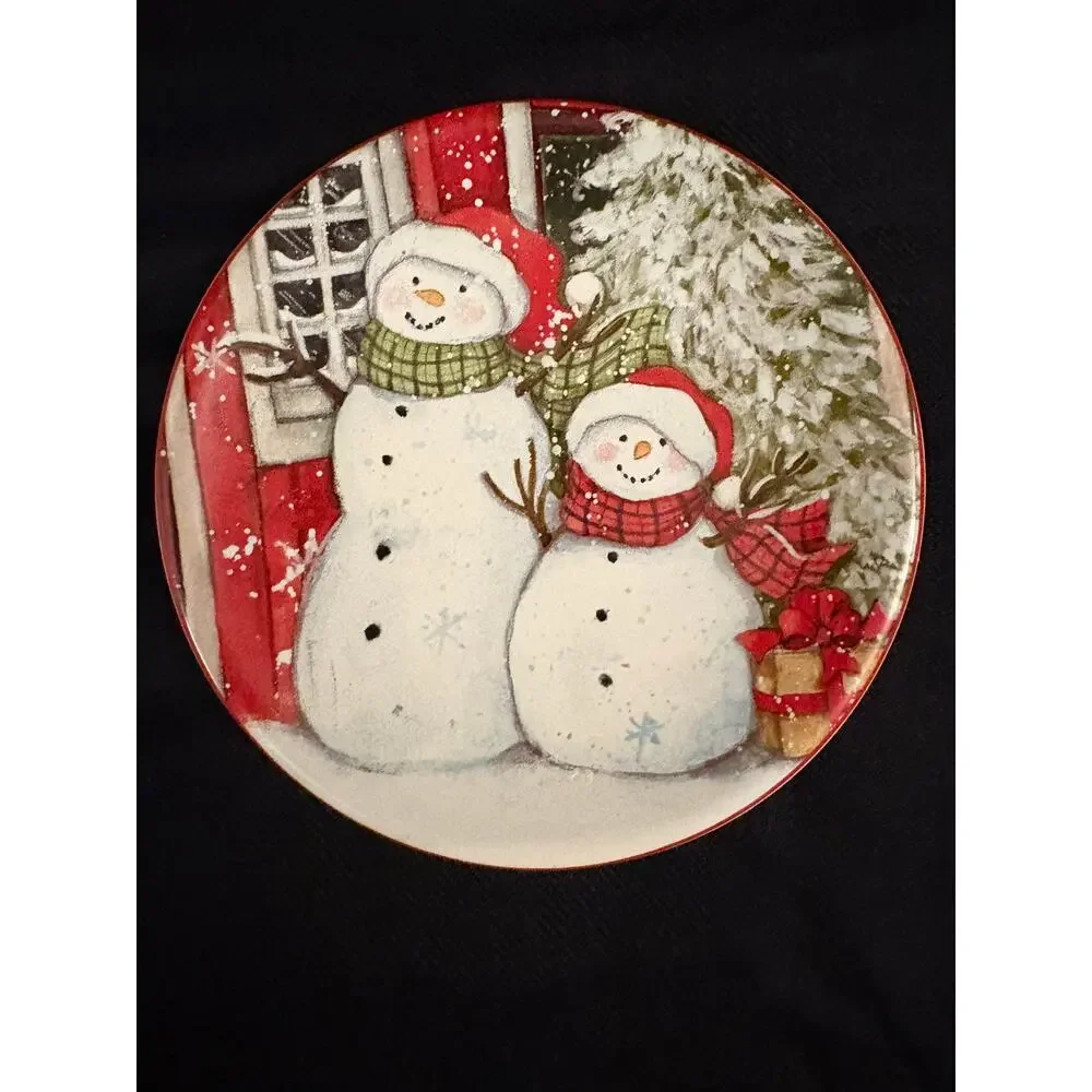 Certified International Snowman's Farmhouse 2 Dessert Plates by Susan Winget 9